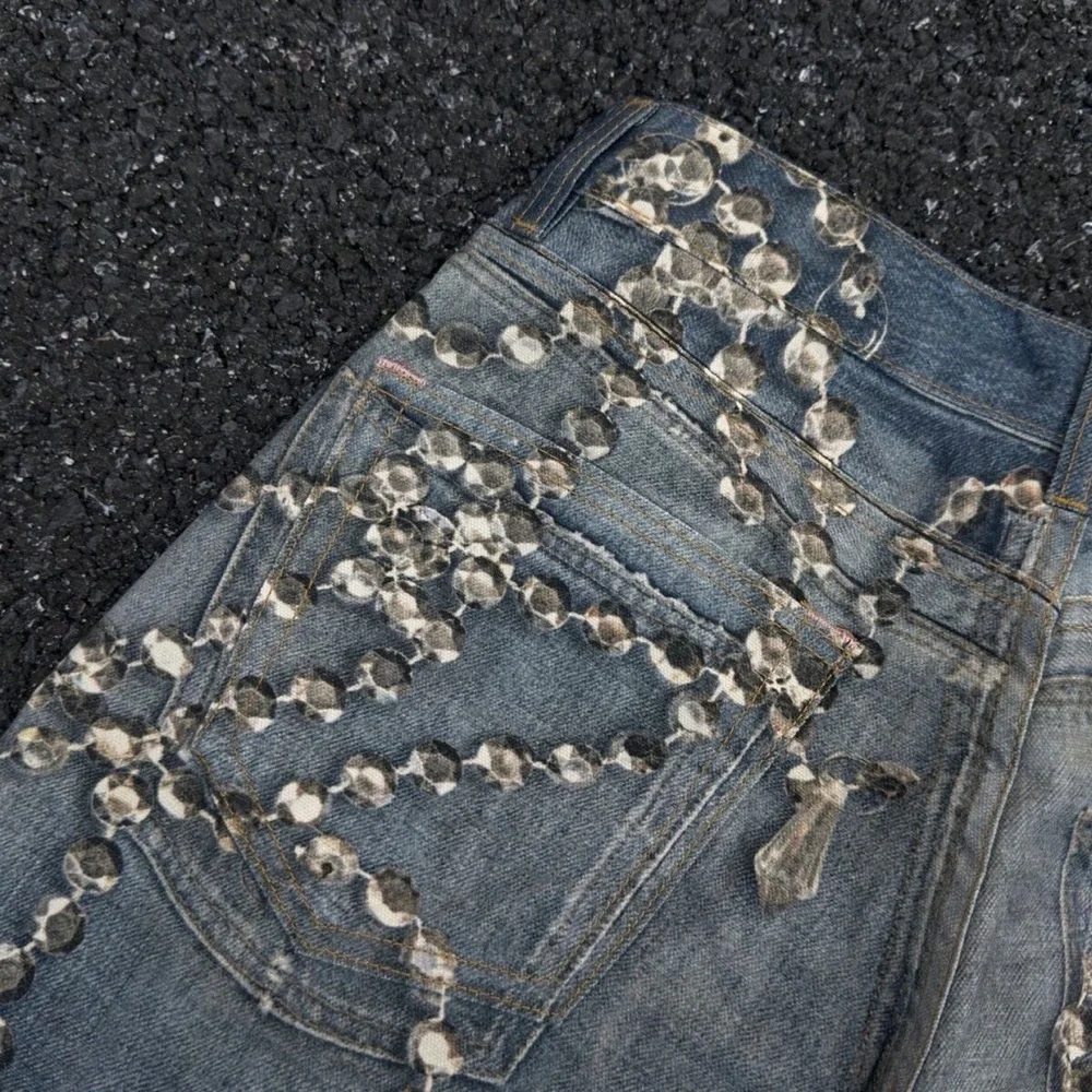 Acne Studios 3D printed crystal bow printed jeans - Picture 4 of 7